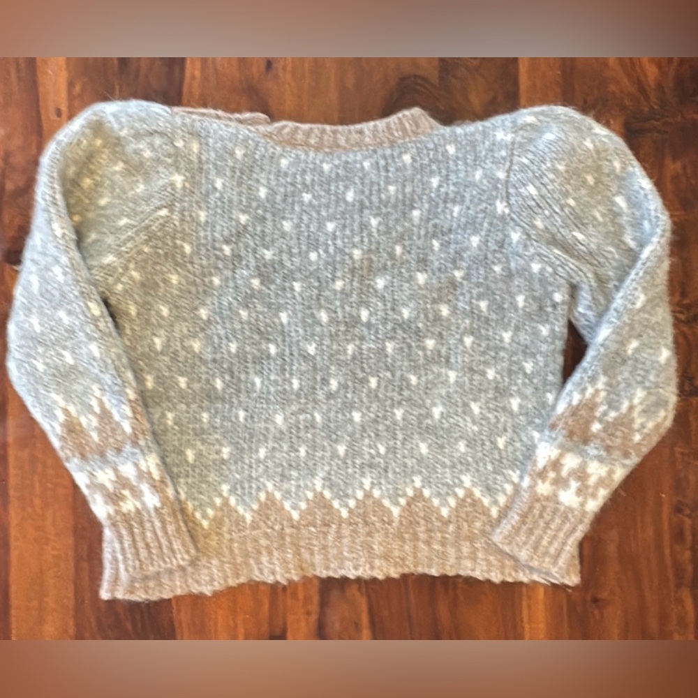 Loveshackfancy Gray And Brown Patterned Sweater - image 8